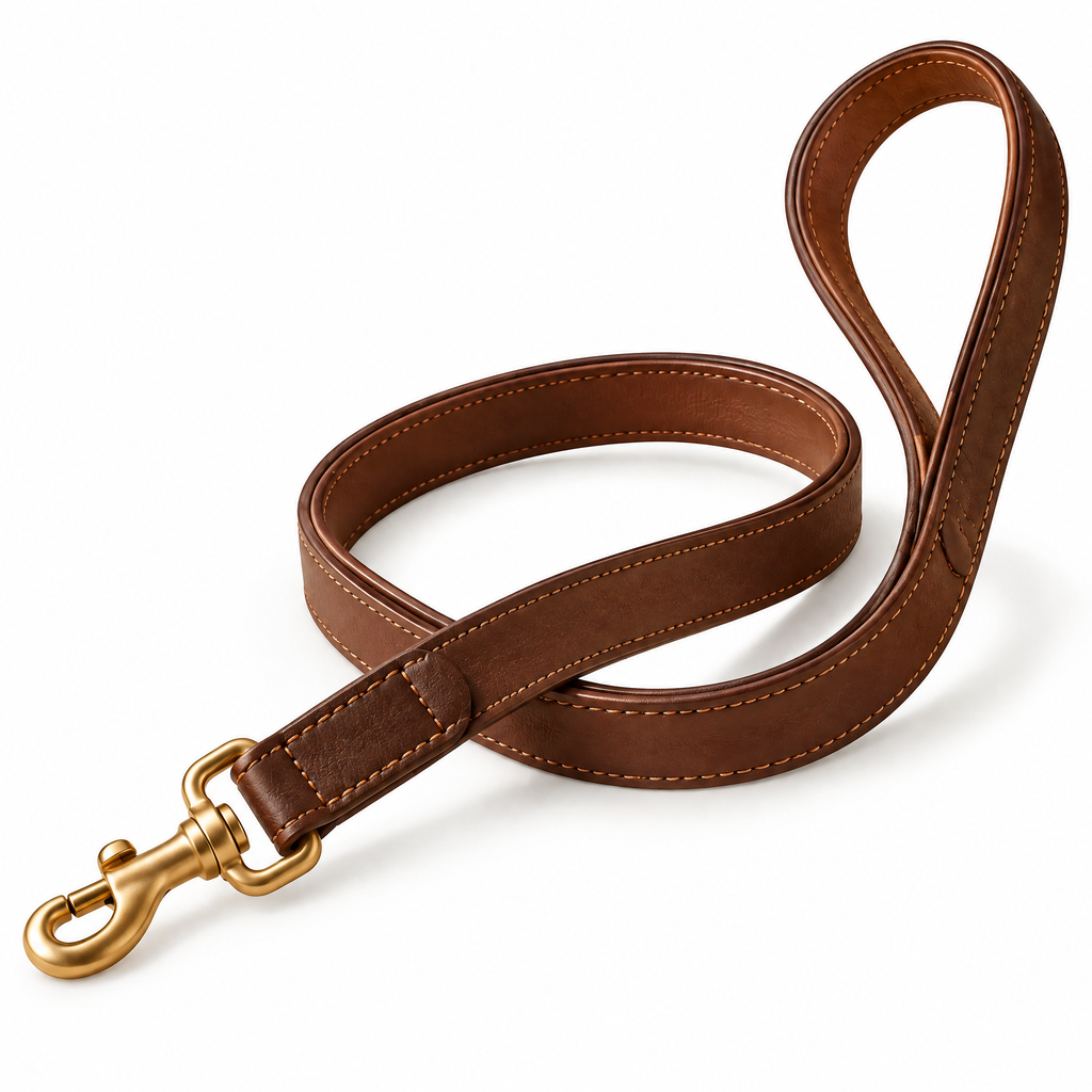 Northaliq™ Classic Brown Leather Dog Leash