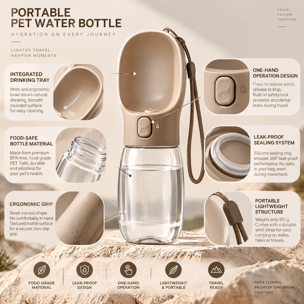 Northaliq™ Portable Dog Water Bottle with Drinking Bowl
