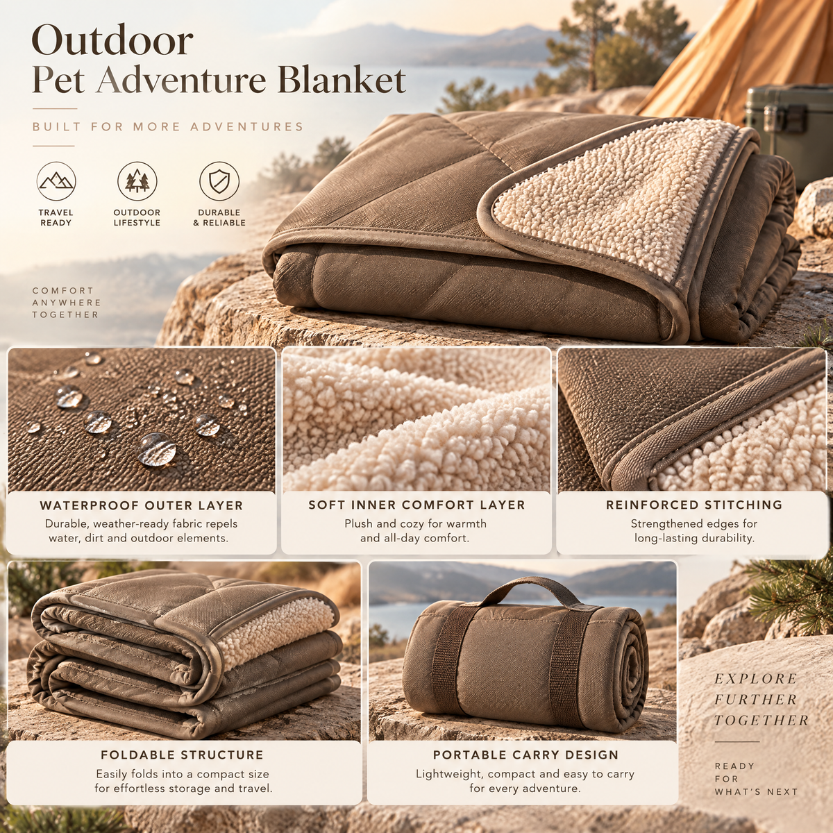 Northaliq™ Cozy Quilted Pet Travel Blanket